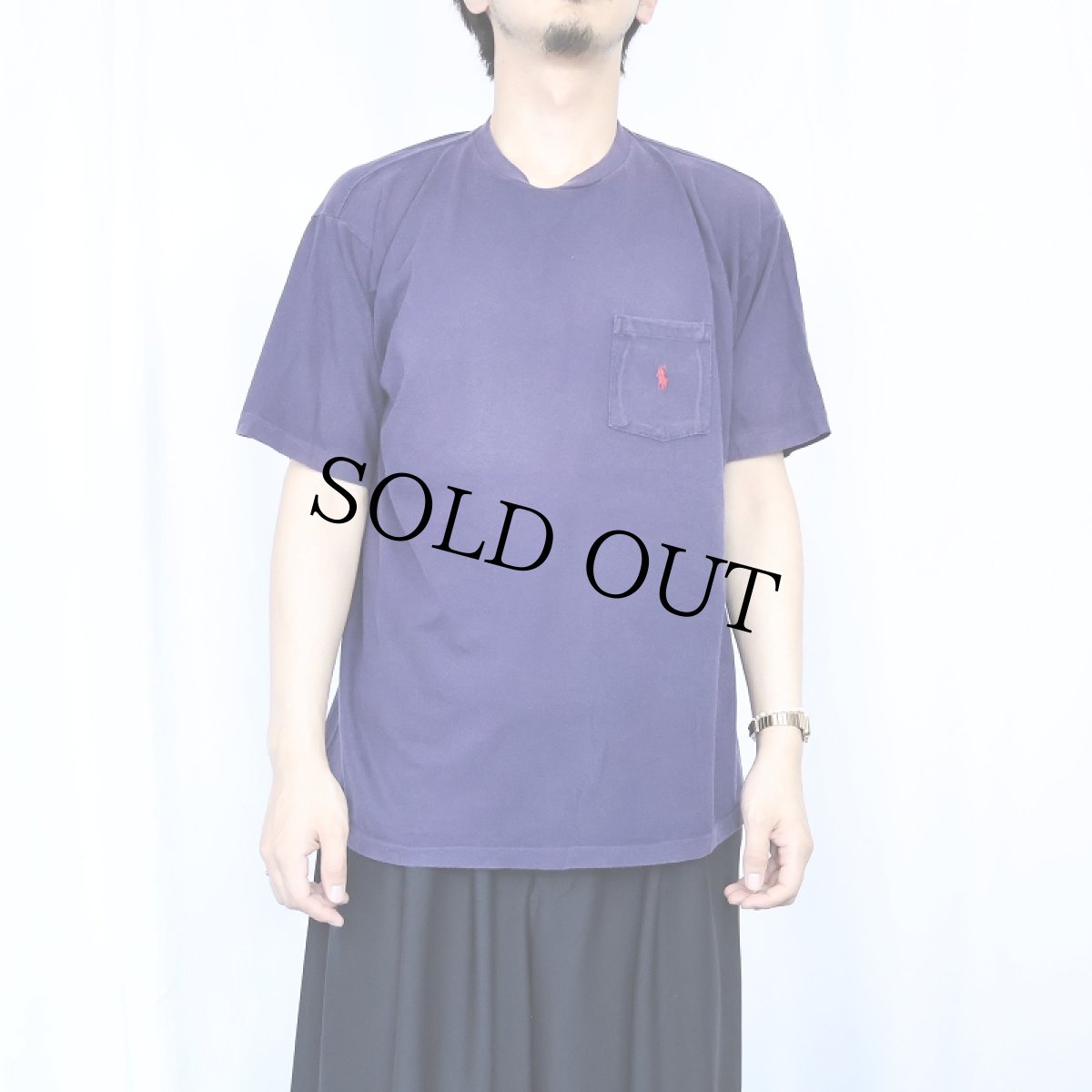 画像2: 80〜90's POLO COUNTRY Ralph Lauren ロゴ刺繍 ポケットTシャツ L (2)