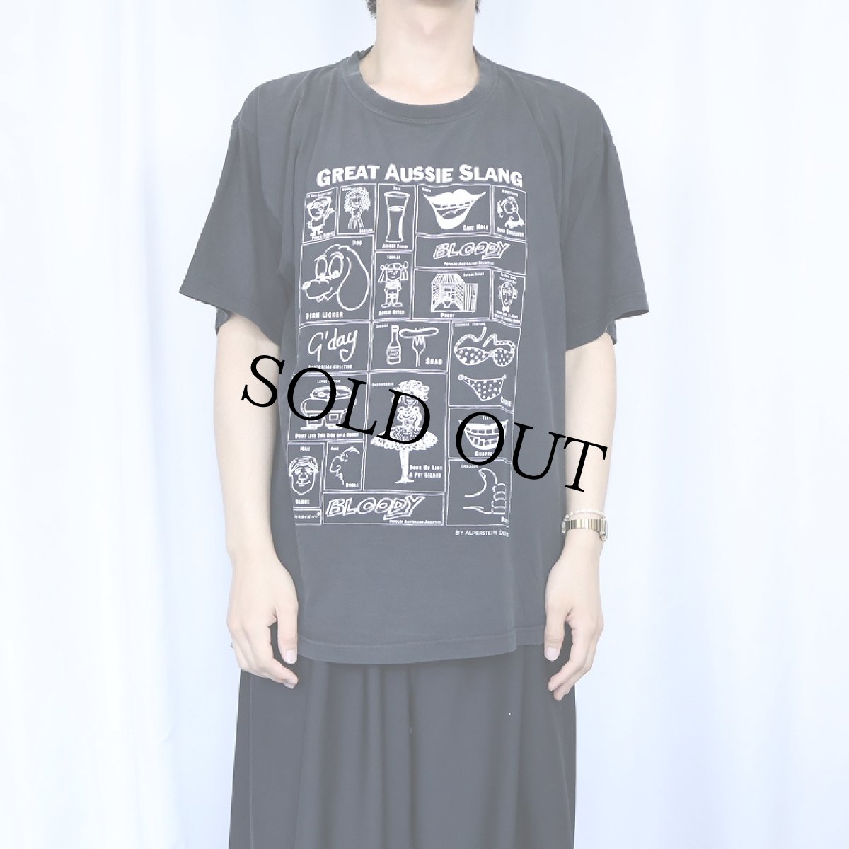 画像2: 2000's ALPERSTEIN DESIGNS "Great Aussie Slang" 企業プリントTシャツ BLACK XL (2)