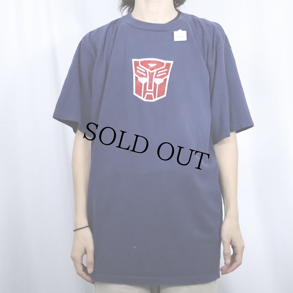 画像2: 90's Transformers アニメ フロッキープリントTシャツ NAVY (2)