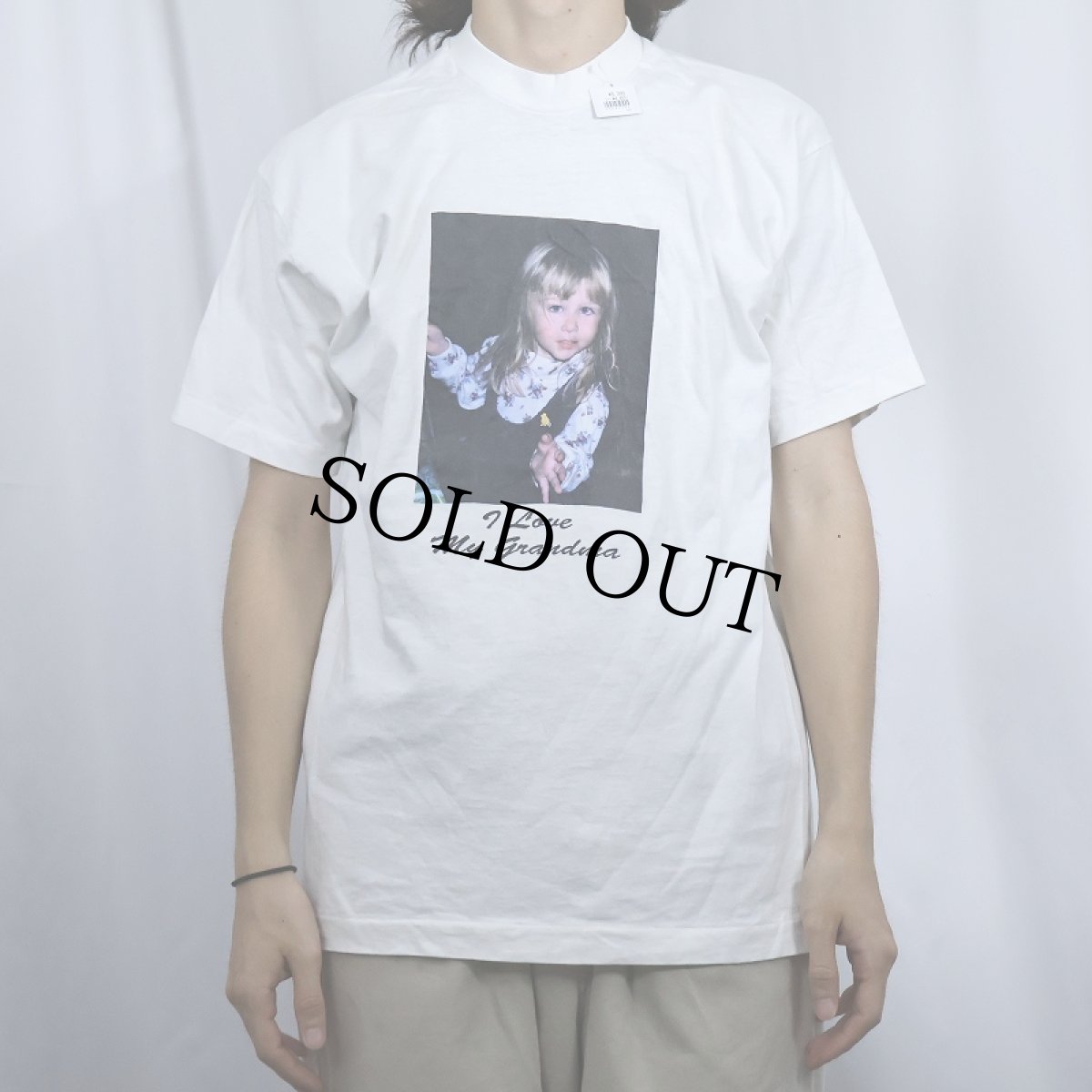 画像2: 90's "I Love My Grandma” メモリアルフォトプリントTシャツ L (2)