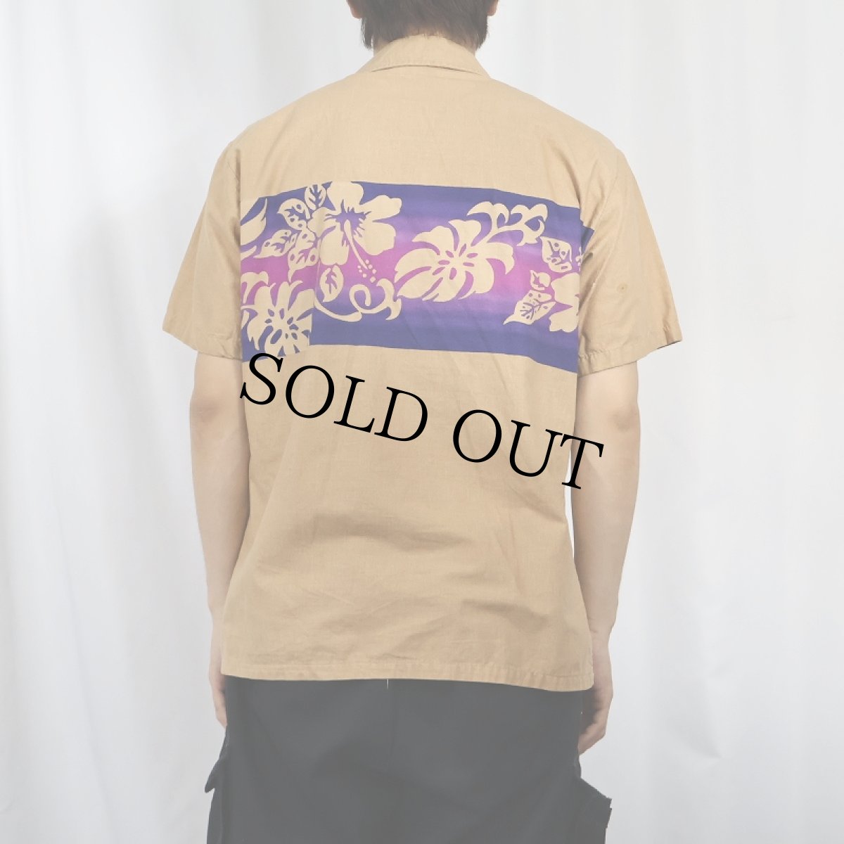 画像3: 70's Ocean Pacific ハイビスカス柄 コットンアロハシャツ M (3)