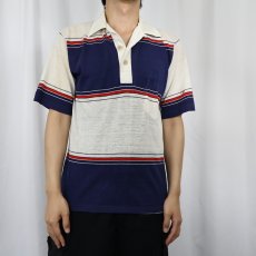 画像2: 80's Ocean Pacific ファットボーダー柄 ポロシャツ M (2)
