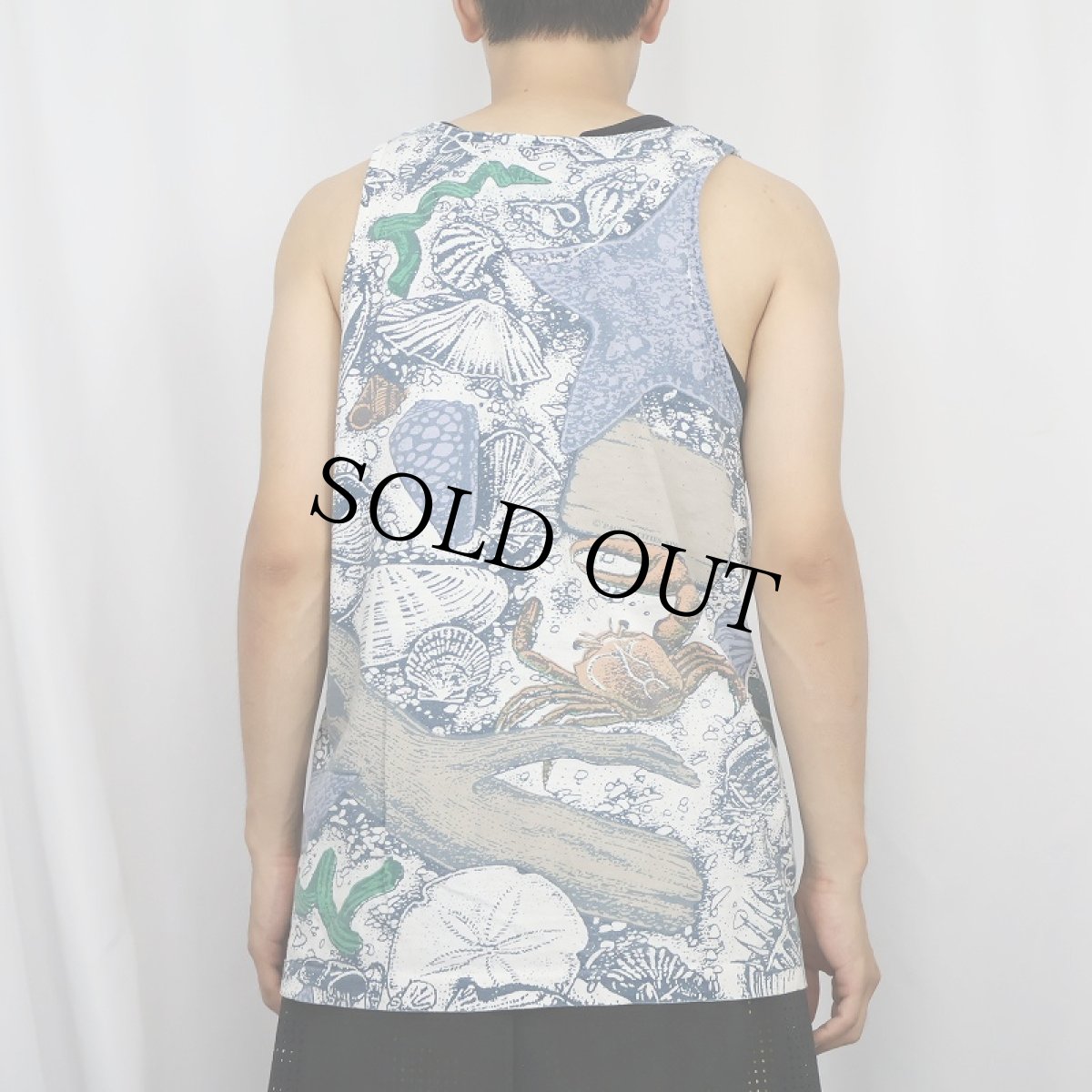 画像3: 90's PACIFIC CITIES SPORTSWEAR USA製 "WASHINGTON" 貝殻柄 タンクトップ L (3)