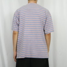 画像3: 90's Levi's "LEVI STRAUSS&CO" ボーダー柄 ロゴ刺繍Tシャツ  (3)
