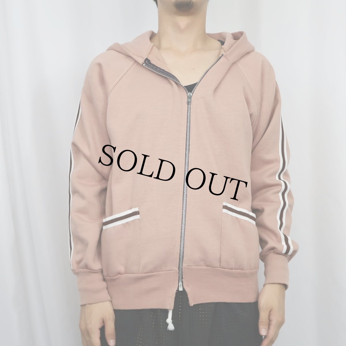 画像2: 80's〜 Scrambler By Friton  サイドライン スウェットジップパーカー M (2)