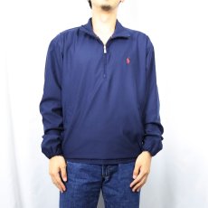 画像2: POLO Ralph Lauren ハーフジップ プルオーバージャケット NAVY M (2)