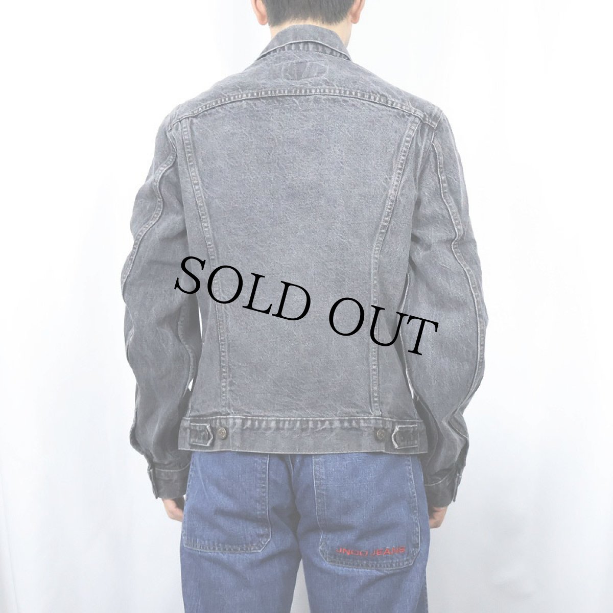 画像3: 80's Levi's 71506-0259 先染めブラックデニムジャケット 42L (3)