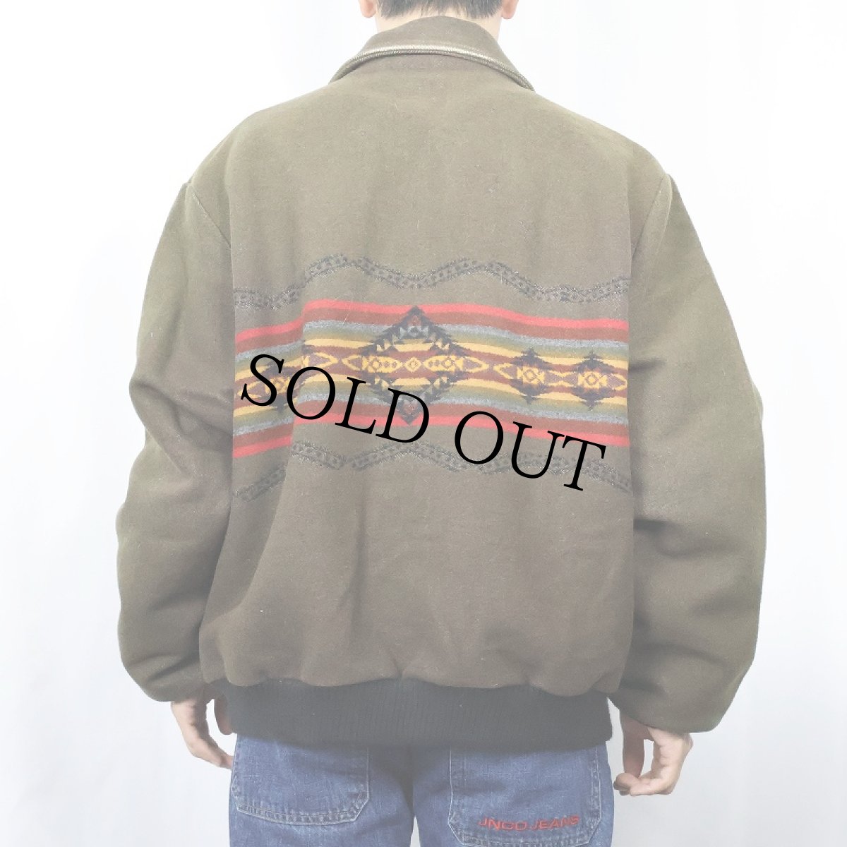 画像3: 90's PENDLETON USA製 "High Grade Western Wear" ネイティブ柄 ウールジップジャケット XL (3)