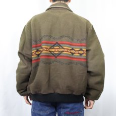画像3: 90's PENDLETON USA製 "High Grade Western Wear" ネイティブ柄 ウールジップジャケット XL (3)