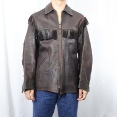 画像2: 〜60's Mid Western Sport Togs フリンジ付きレザージャケット (2)