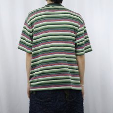 画像3: 70's MOJAVE マルチボーダー柄 ポケットTシャツ XL (3)