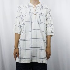画像2: 80〜90's Eddie Bauer USA製 チェック柄 ヘンリーネックTシャツ XL (2)