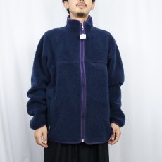 画像2: 90's Patagonia USA製 ベビーレトロカーディガン NAVY XL (2)