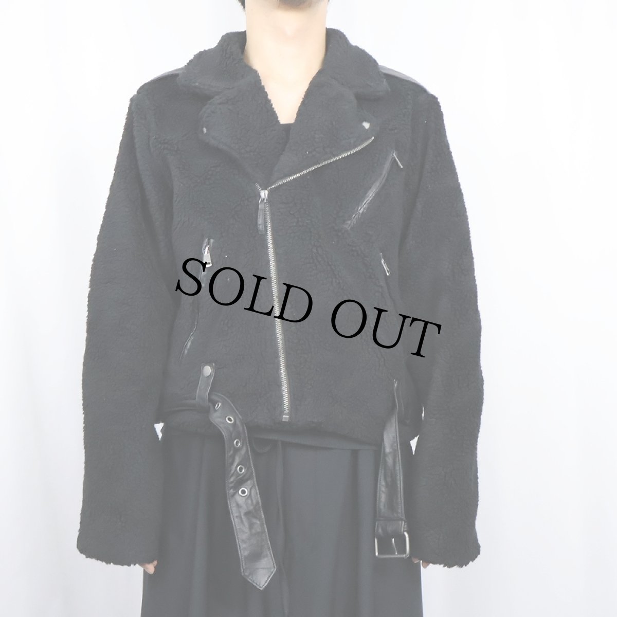 画像2: POLO Ralph Lauren "Double Riders Type" ボアライダースジャケット BLACK L タグ付き未使用 (2)