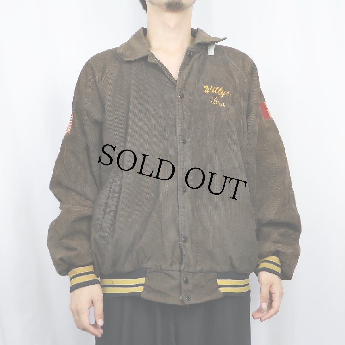 画像3: 70〜80's HARTWELL USA製 "Insulators" 刺繍 中綿入り コーデュロイスタジャン XL (3)