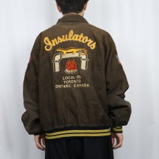 画像4: 70〜80's HARTWELL USA製 "Insulators" 刺繍 中綿入り コーデュロイスタジャン XL (4)