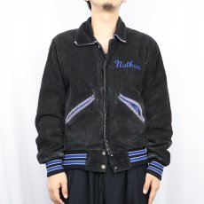 画像3: 70〜80's DeLong USA製 "nathan" 刺繍 中綿入り コーデュロイスタジャン S (3)