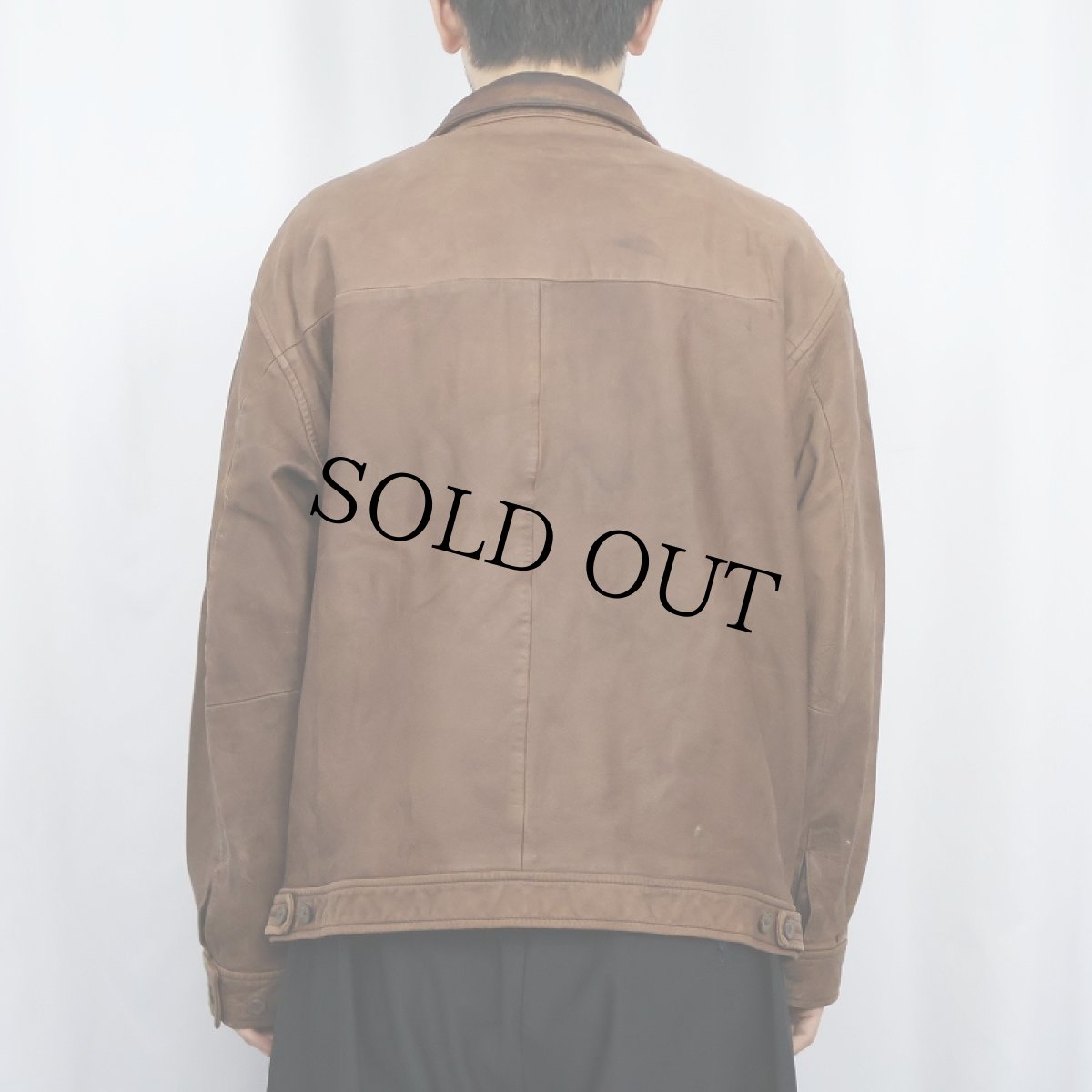 画像3: POLO Ralph Lauren ロゴ刺? チンスト付き レザージャケット BROWN L (3)