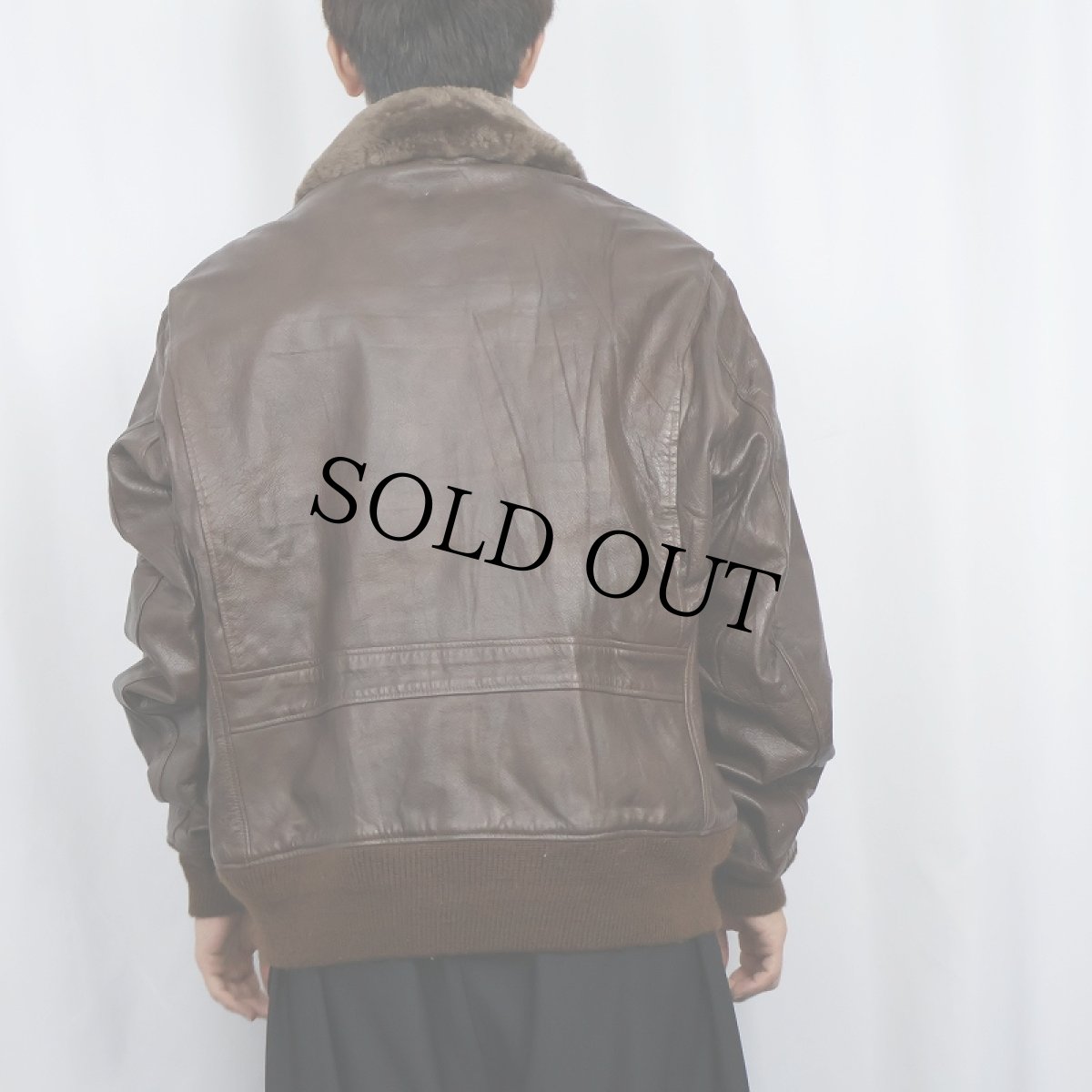 画像3: 60〜70's Dunham's OF MARINE "G-1 TYPE" レザーフライトジャケット BROWN SIZE46 (3)