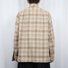 画像3: 50's Pendleton オンブレーチェック柄 オープンカラーウールシャツ XL (3)