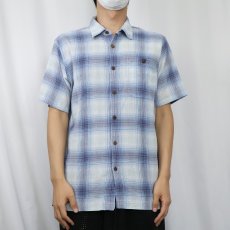 画像2: 2018SS Patagonia "ORGANIC COTTON" オンブレーチェック柄 ちりめんシャツ M (2)