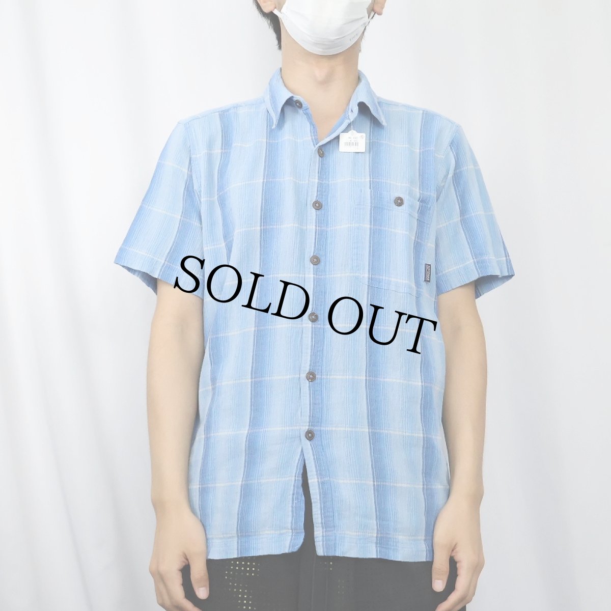 画像2: 2000SS Patagonia "ORGANIC COTTON" オンブレーチェック柄 コットンシャツ M (2)
