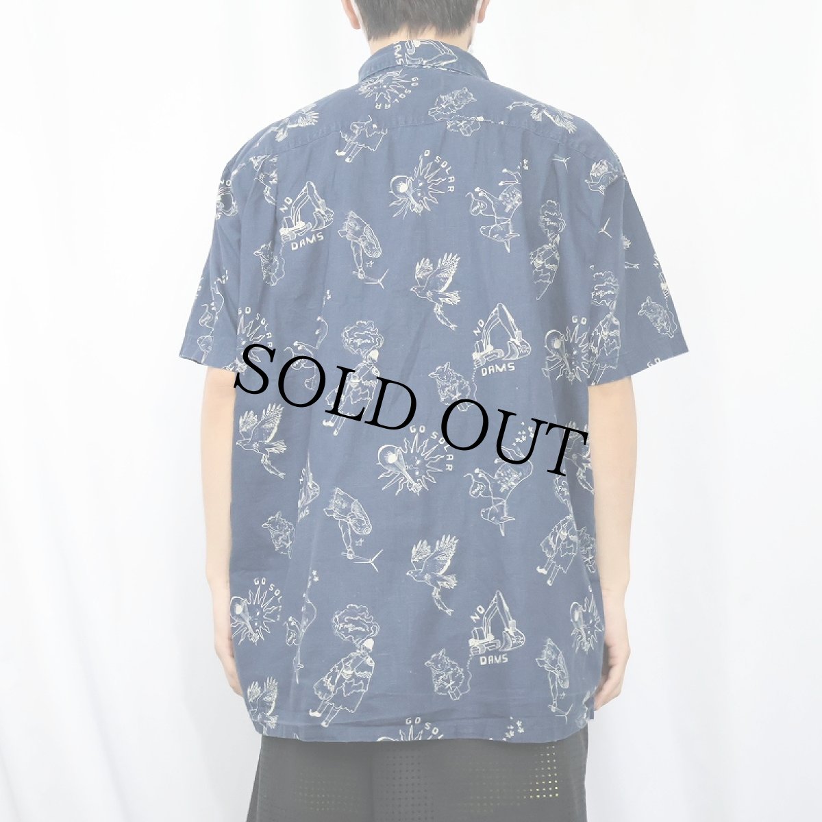 画像3: 2018AW Patagonia 総柄 ヘンプ×オーガニックコットン バックステップシャツ XL (3)