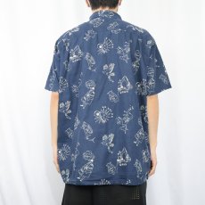 画像3: 2018AW Patagonia 総柄 ヘンプ×オーガニックコットン バックステップシャツ XL (3)