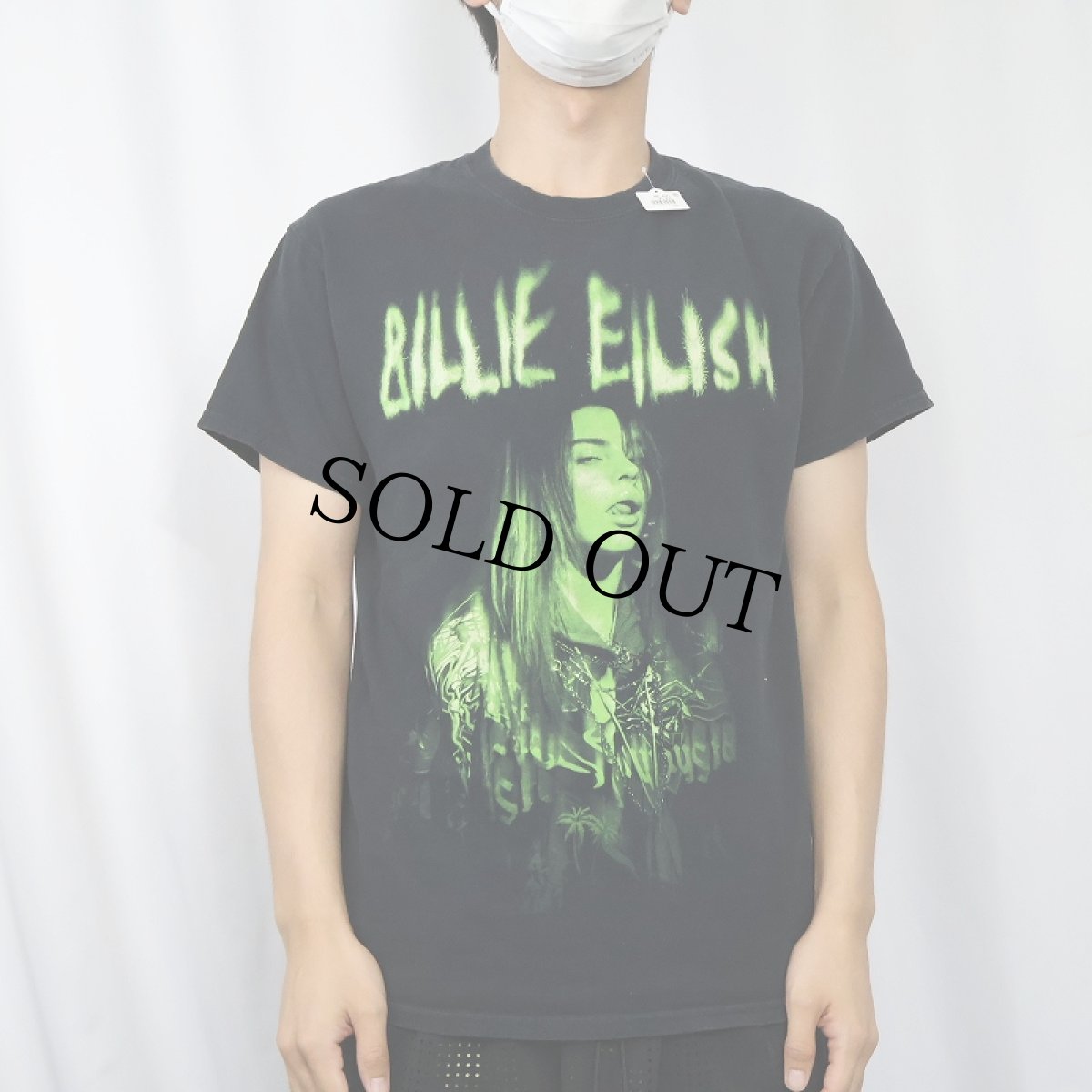 画像2: Billie Eilish ミュージシャンフォトプリントTシャツ BLACK M (2)