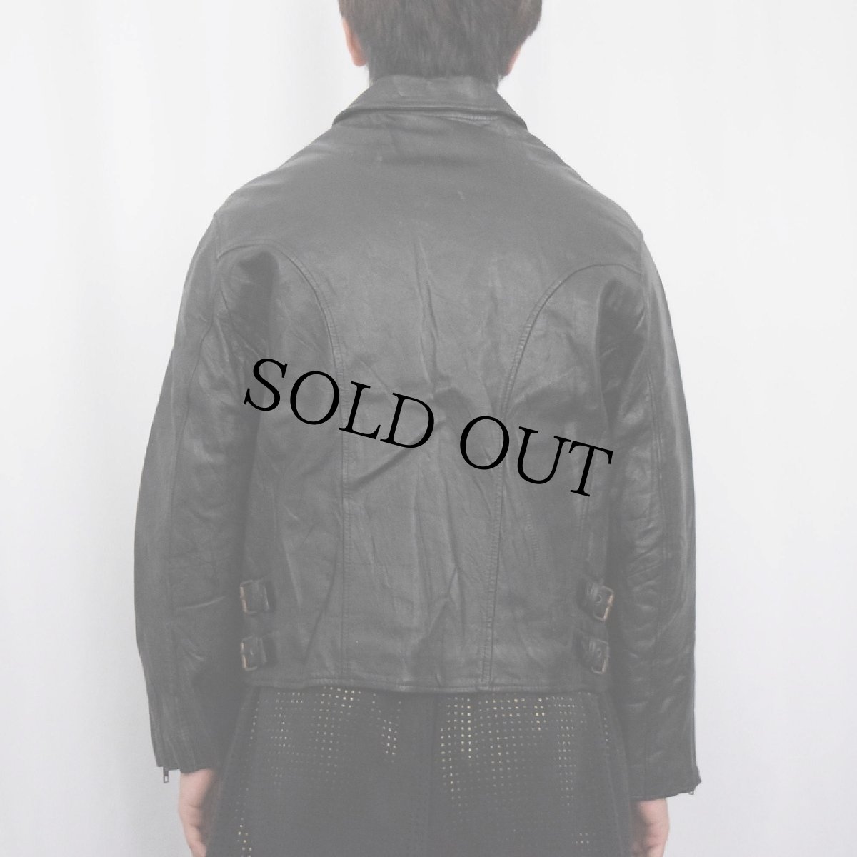 画像3: 〜80's キルティングライナー レザージャケット BLACK (3)