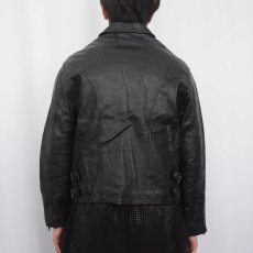 画像3: 〜80's キルティングライナー レザージャケット BLACK (3)