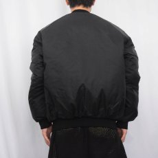 画像3: 〜90's Line one CANADA製 "MAXELL" 企業ロゴ刺繍入り キルティングライナー ナイロンスタジャン BLACK L (3)