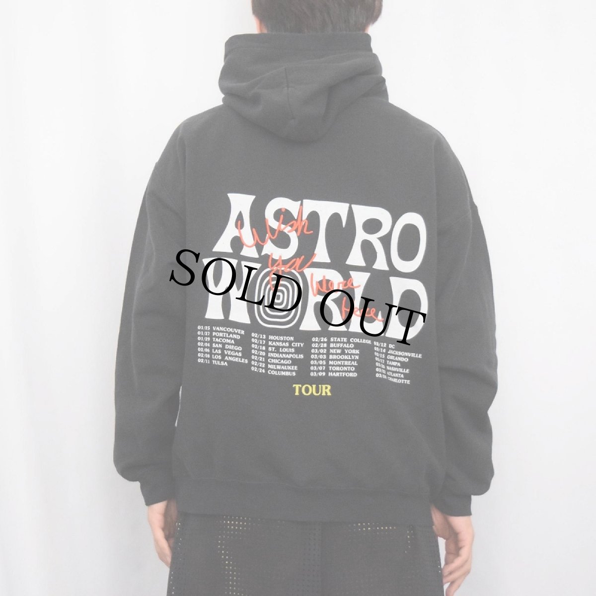 画像4: Travis Scott ASTRO WORLD "Wish You Were Here" ヒップホップツアースウェットフーディー BLACK M (4)