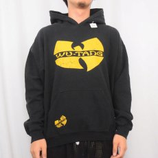 画像2: 2000's WU-TANG CLAN ロゴプリント ヒップホップスウェットフーディー BLACK L (2)