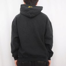 画像3: 2000's WU-TANG CLAN ロゴプリント ヒップホップスウェットフーディー BLACK L (3)
