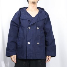 画像2: 80's Freelance FRANCE製 ダブルブレスト コットンワークジャケット M (2)