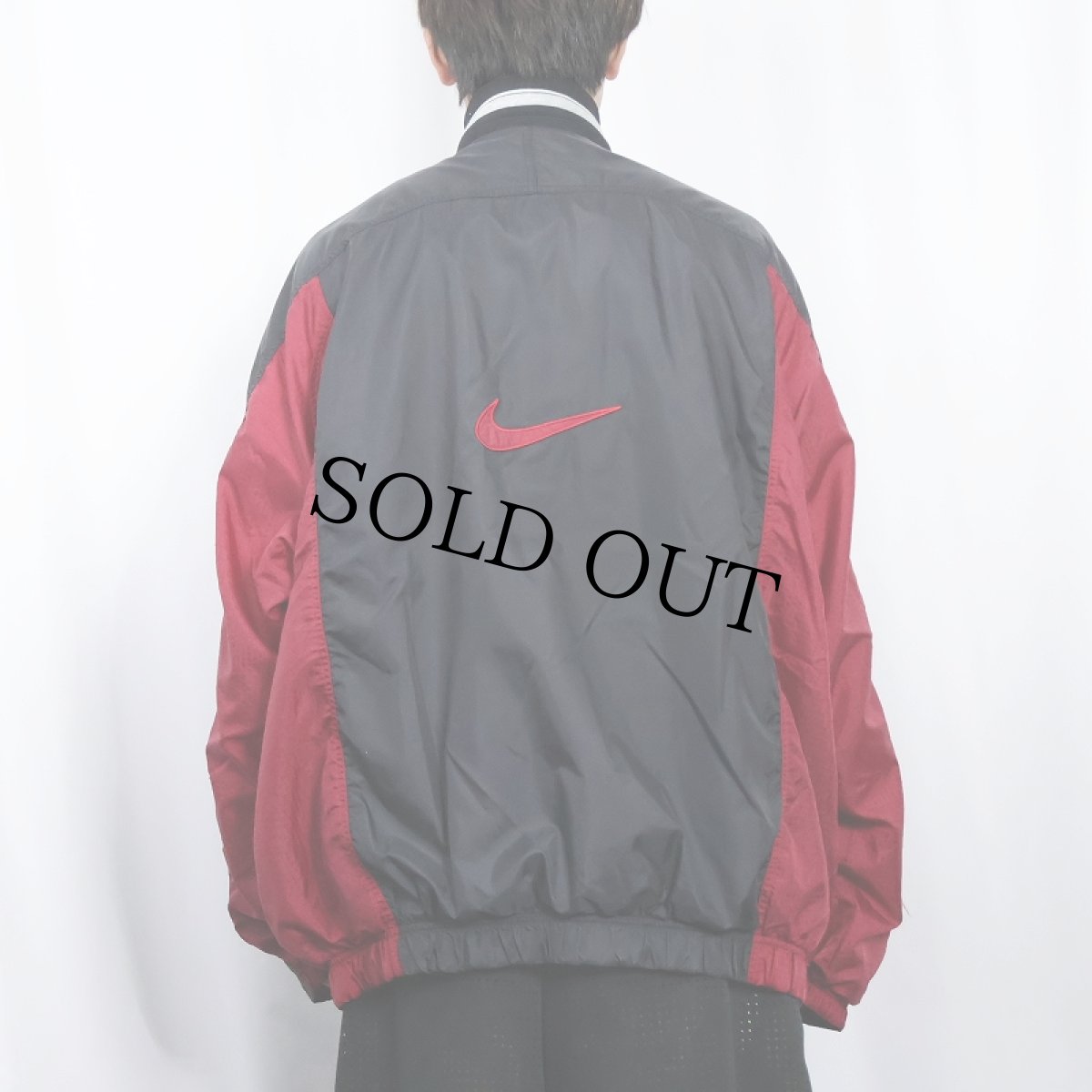 画像3: 90〜2000's NIKE ロゴ刺繍 切り替えデザイン ハーフジップ ナイロンプルオーバージャケット XXL (3)