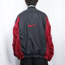 画像3: 90〜2000's NIKE ロゴ刺繍 切り替えデザイン ハーフジップ ナイロンプルオーバージャケット XXL (3)