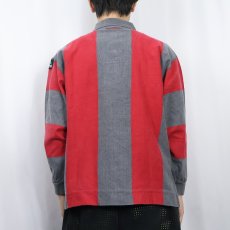 画像3: 90's adidas EQUIPMENT ストライプ柄 コットンラガーシャツ M (3)