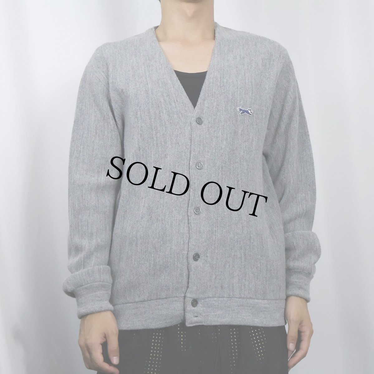 画像2: 80's The Fox JCPenney アクリルニットカーディガン M (2)