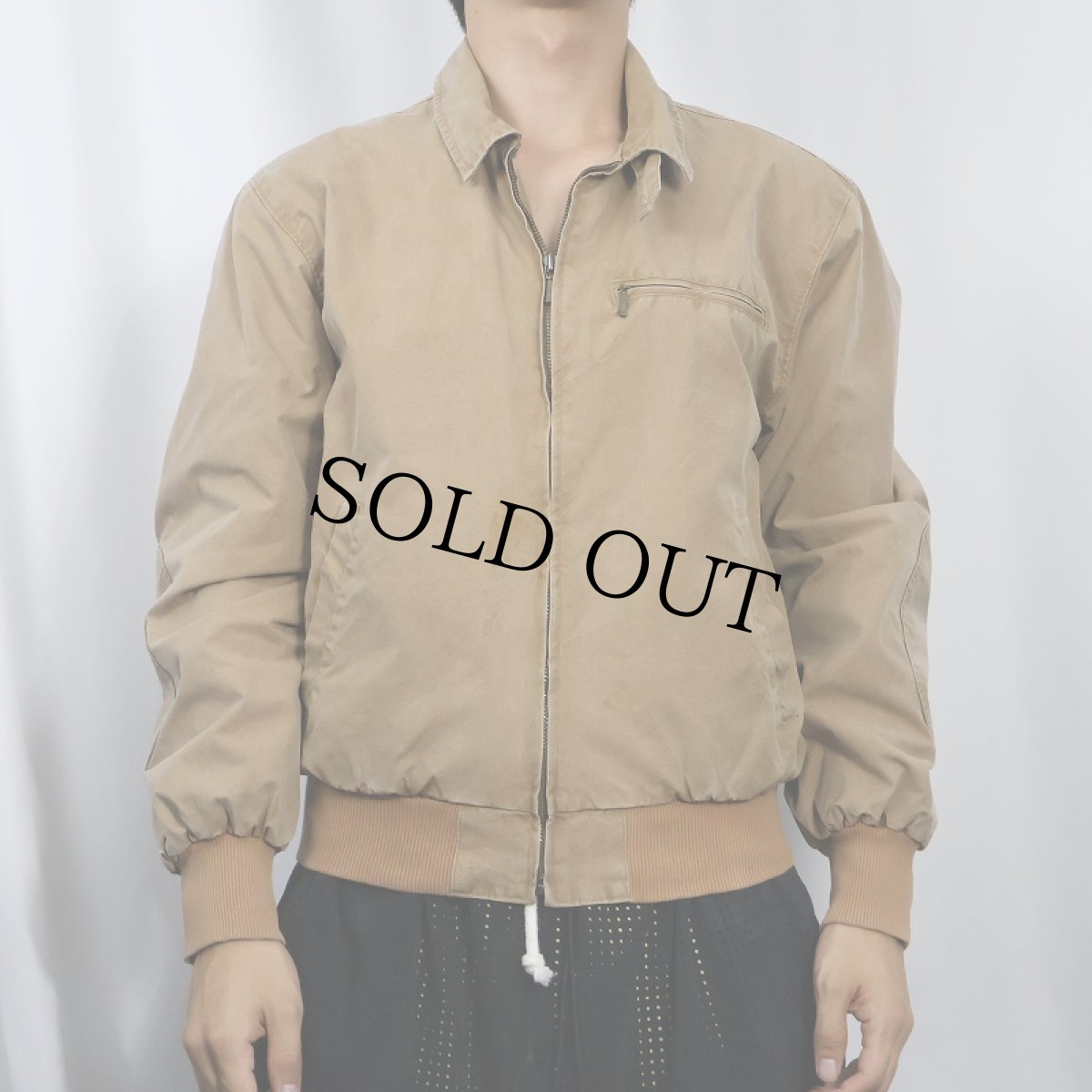 画像2: 80's BANANA REPUBLIC エルボーパッチ付き コットンスイングトップ S (2)