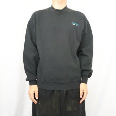 画像2: 90's Microsoft USA製 コンピューター企業 ロゴ刺繍スウェット BLACK M (2)