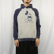 画像2: 80's Disney MICKEY MOUSE USA製 キャラクタープリント ラグランスウェットフーディー XL (2)