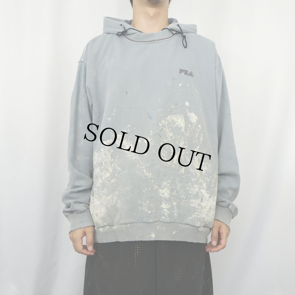 画像2: 【SALE】 FILA ペンキペイント スウェットフーディ XL (2)