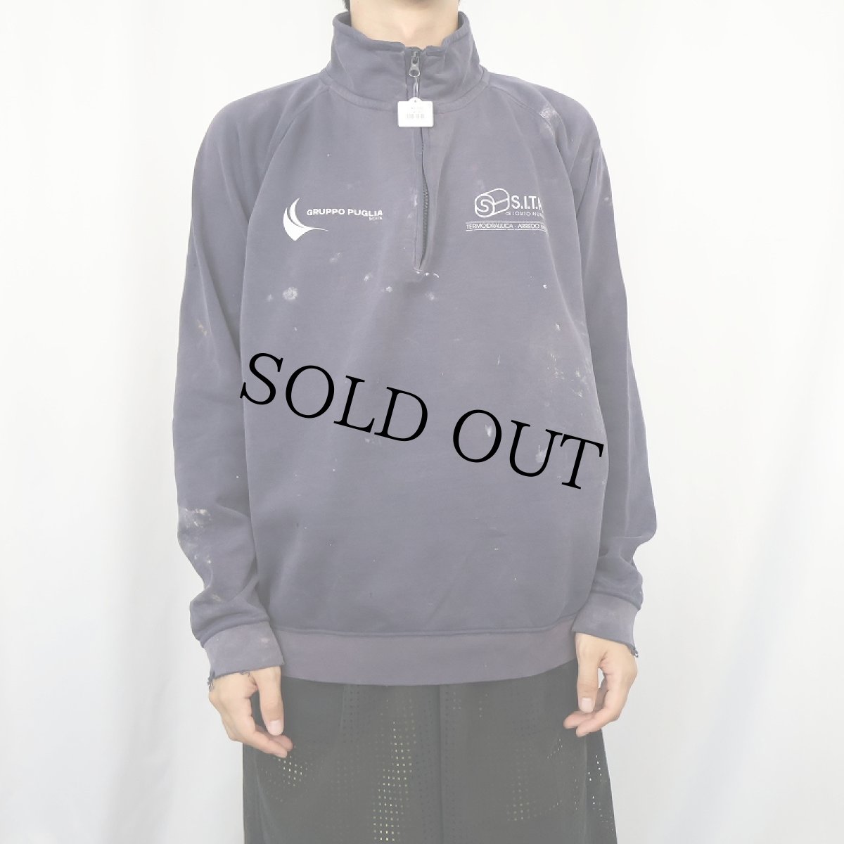 画像2: "GRUPPO PUGLIA×S.I.T.A" 企業プリント ハーフジップスウェット NAVY (2)