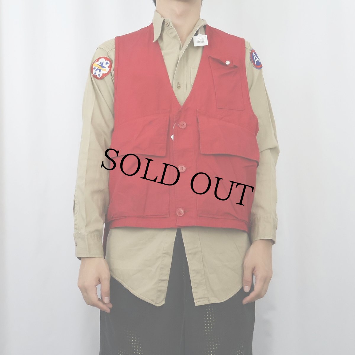 画像2: 50〜60's FALCON BRAND × Abercrombie & Fitch CANADA製 メッシュ切り替え コットンハンティングベスト (2)