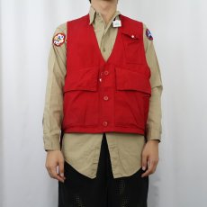 画像2: 50〜60's FALCON BRAND × Abercrombie & Fitch CANADA製 メッシュ切り替え コットンハンティングベスト (2)