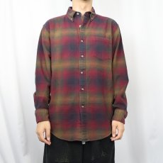 画像2: PENDLETON "MASON" オンブレーチェック柄 コットンボタンダウンシャツ M (2)
