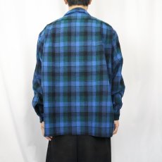 画像3: 70's PENDLETON USA製 チェック柄 ウールオープンカラーシャツ (3)