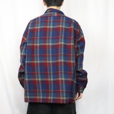 画像3: 70's PENDLETON USA製 チェック柄 ウールオープンカラーシャツ XXL (3)